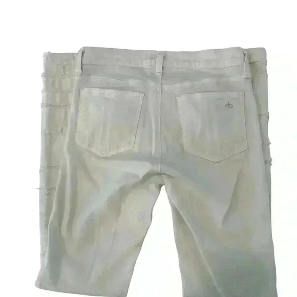 RAG +BONE TATTERED & PATCHED WHITE SKINNY JEAN SIZE 25 - Picture 5 of 9